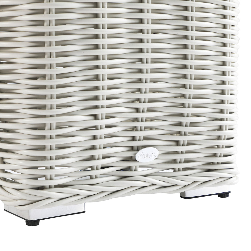 Bellagio Round Wicker Outdoor Side Table, White