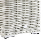 Bellagio Round Wicker Outdoor Side Table, White