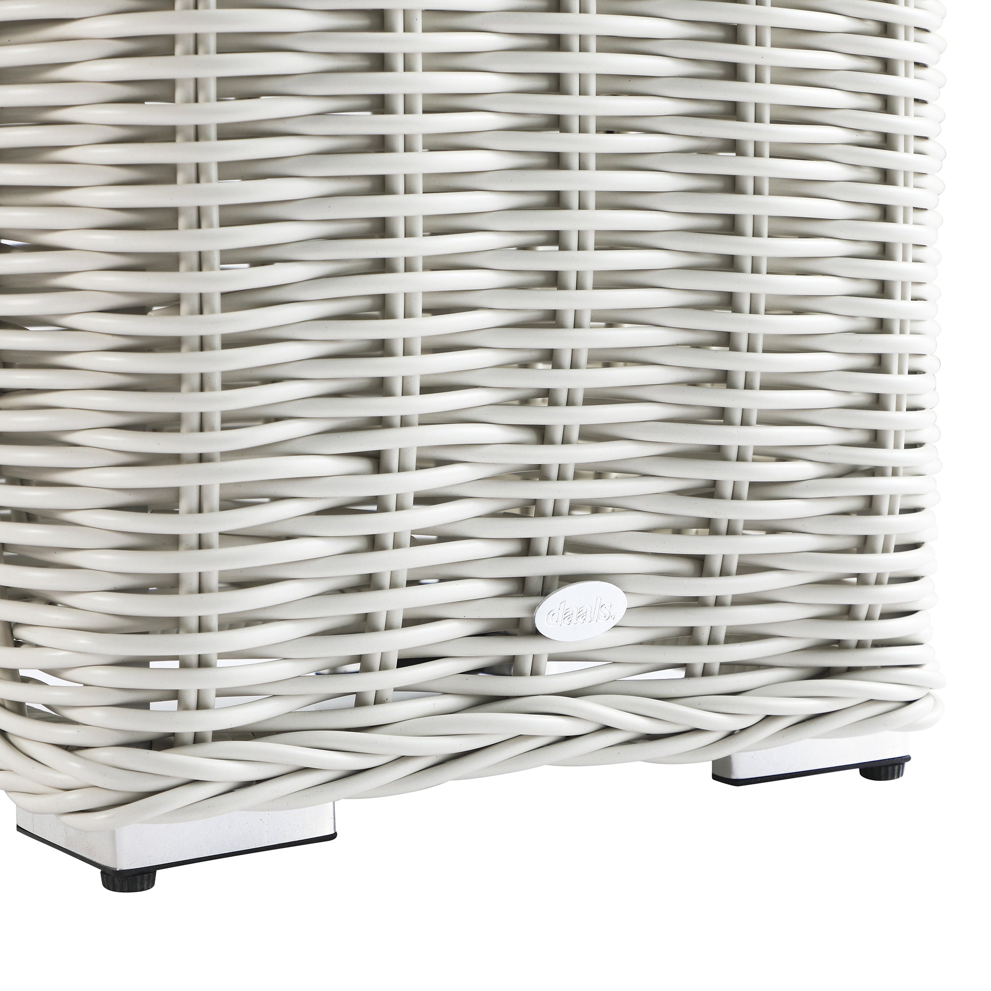 Bellagio Round Wicker Outdoor Side Table, White