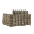 Bellagio Round Wicker Outdoor 1-Seater Sofa, Natural with Sage Stripes