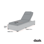 Bellagio Round Wicker Sun Lounger with Headrest, Natural with Sage Stripes