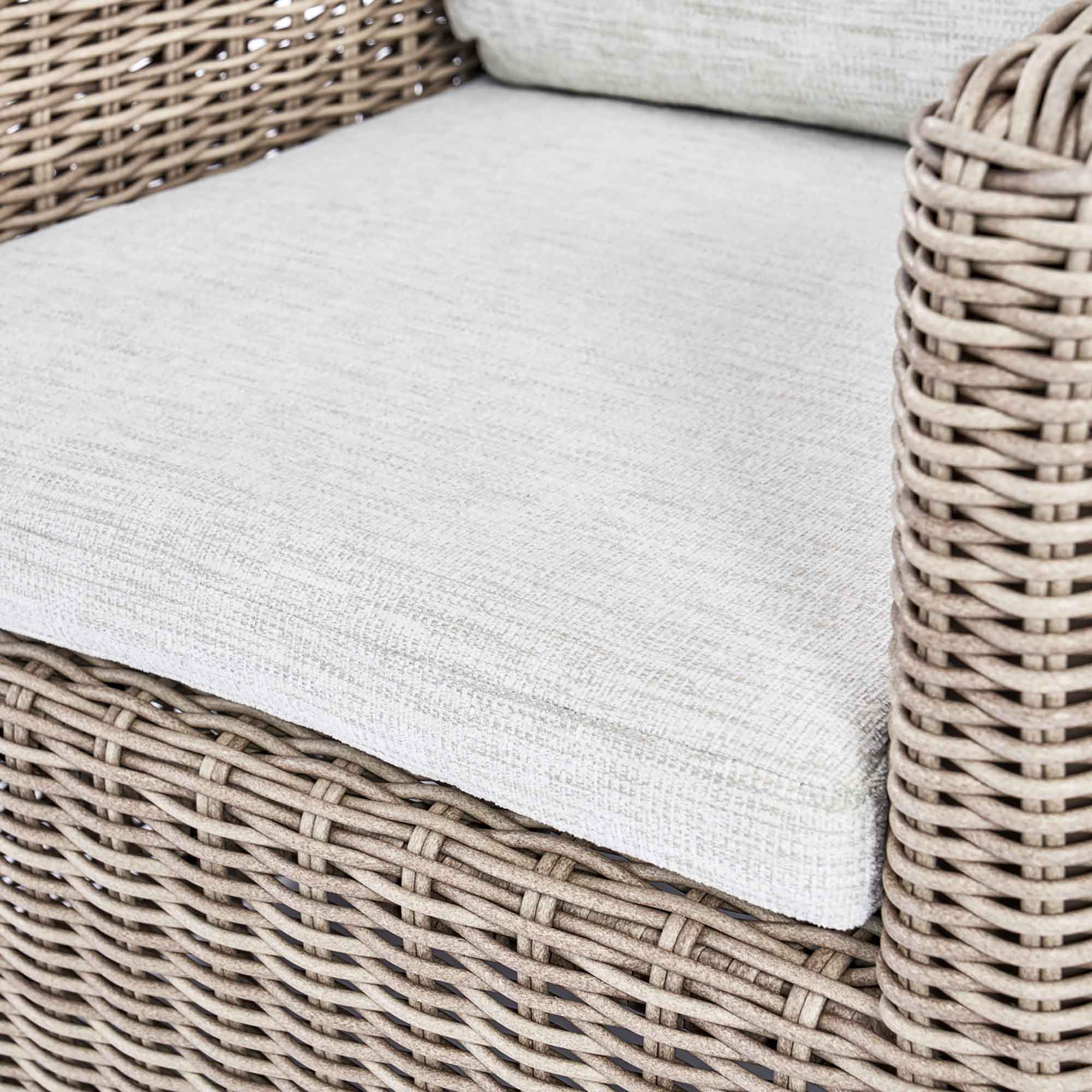 Bellagio Round Wicker Bistro Set with Rising Side Table, Natural