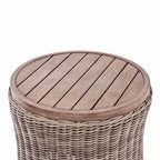 Bellagio Round Wicker Bistro Set with Rising Side Table, Natural