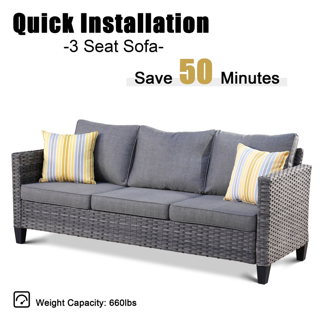 OVIOS 5-piece Patio Furniture Wicker Outdoor High-back Seating Set