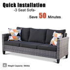 OVIOS 5-piece Patio Furniture Wicker Outdoor High-back Seating Set