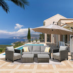 OVIOS 5-piece Patio Furniture Wicker Outdoor High-back Seating Set