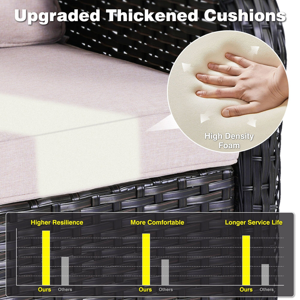 OVIOS 5-piece Patio Wicker High Back Conversation Set