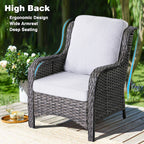 OVIOS 5-piece Patio Wicker High Back Conversation Set