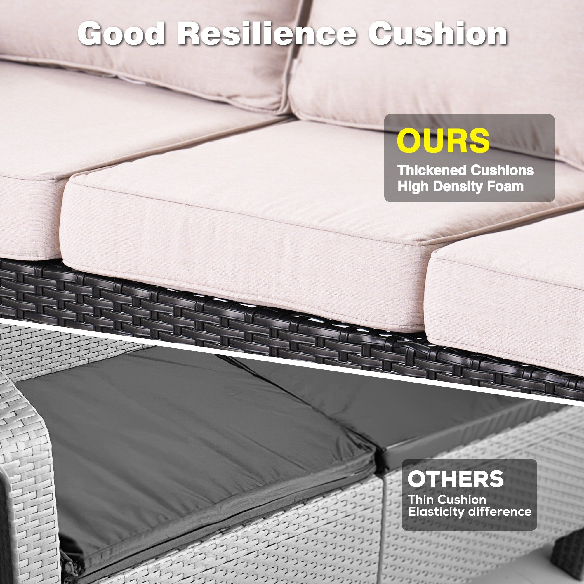 OVIOS 5-piece Patio Wicker High Back Conversation Set