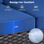 OVIOS 8-piece Patio Wicker Furniture Swivel Chair Set