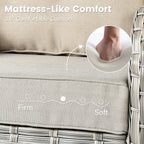 OVIOS 9 Pieces Outdoor Wicker Swivel Chair Set With Fire Table