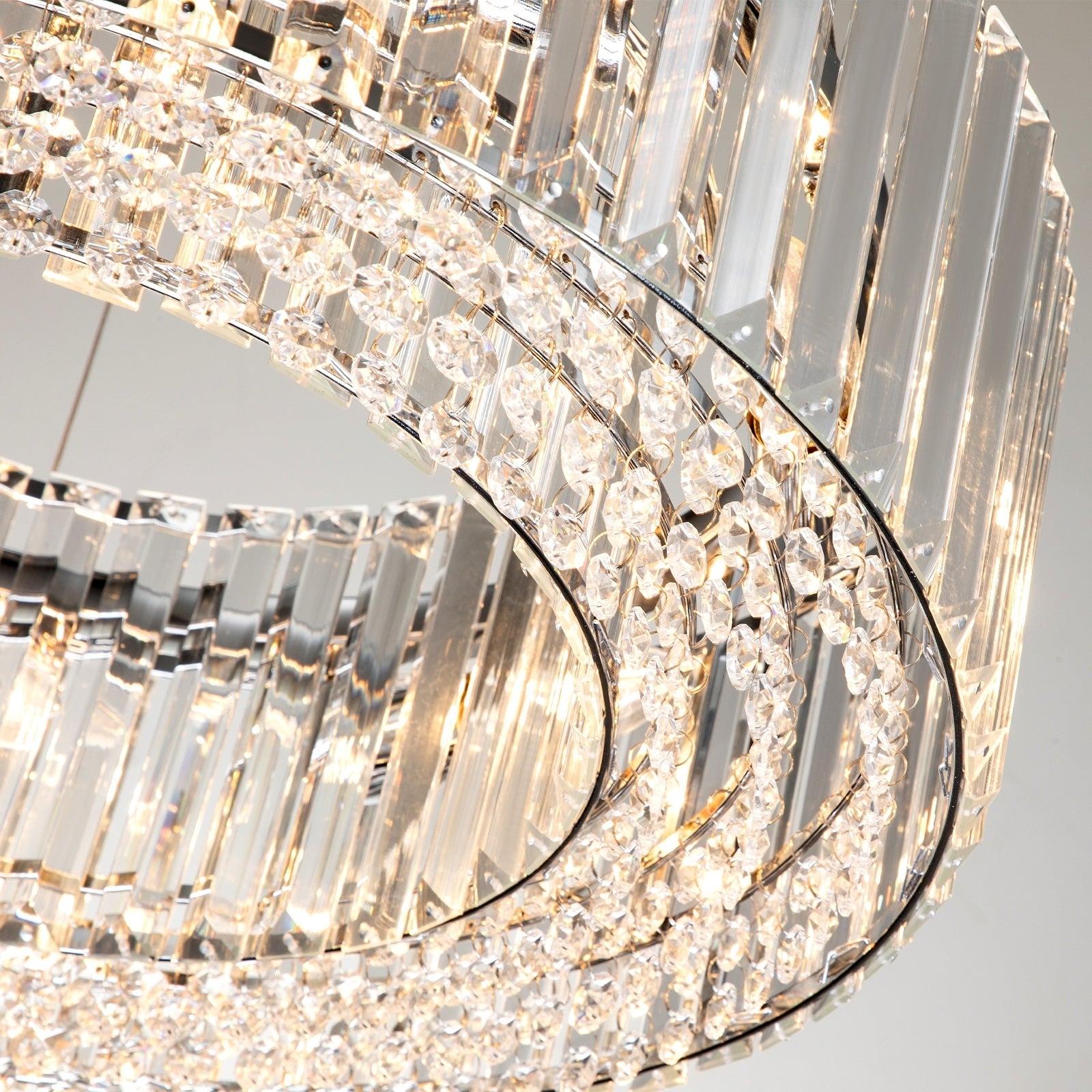 OYIPRO 6/8/12-Light Modern Round Crystal Chandelier Drum Shape Pendant Light for Kitchen Island