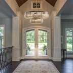 OYIPRO 6/8/12-Light Modern Round Crystal Chandelier Drum Shape Pendant Light for Kitchen Island