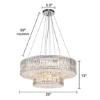 OYIPRO 6/8/12-Light Modern Round Crystal Chandelier Drum Shape Pendant Light for Kitchen Island