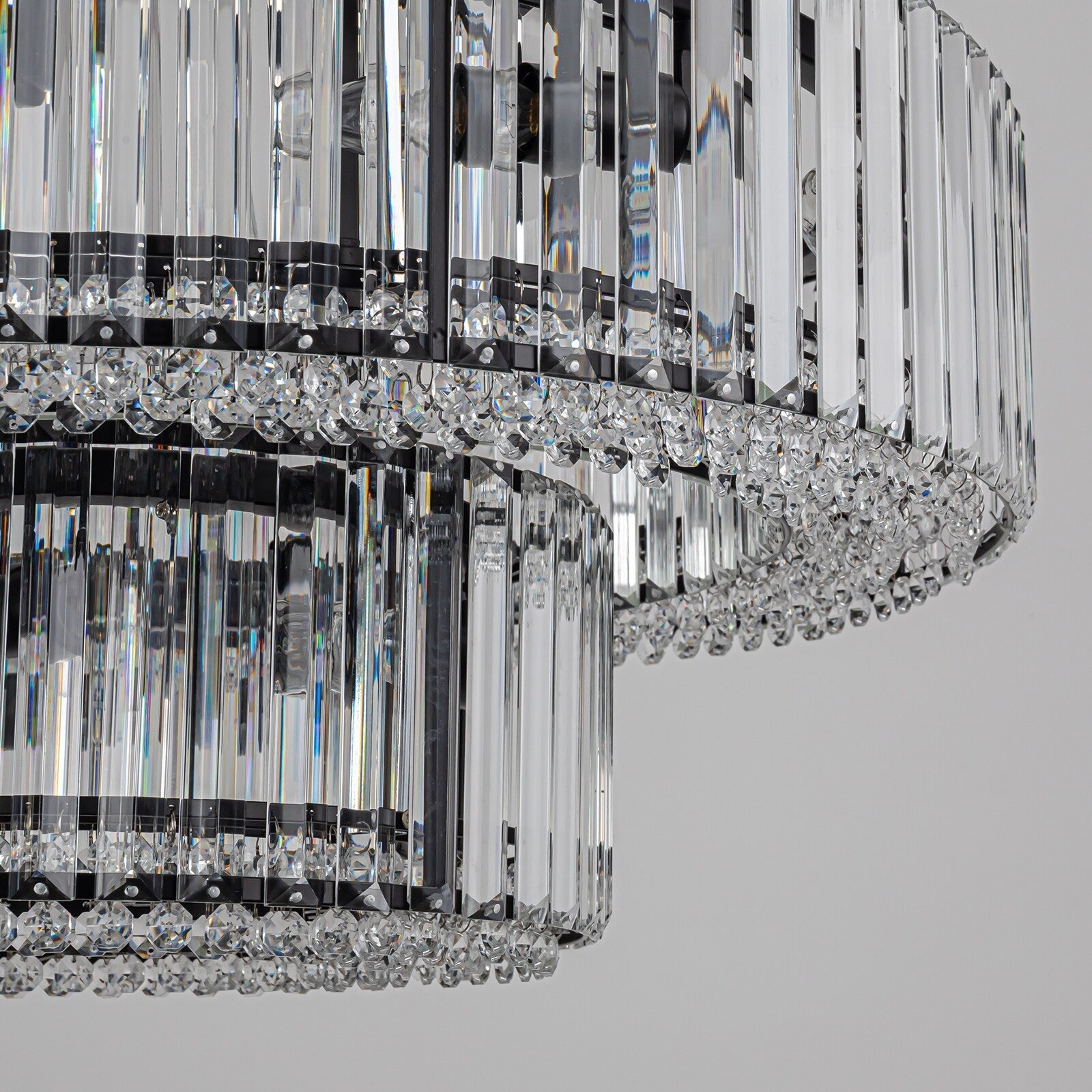 OYIPRO 6/8/12-Light Modern Round Crystal Chandelier Drum Shape Pendant Light for Kitchen Island