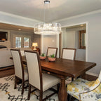 OYIPRO 6/8/12-Light Modern Round Crystal Chandelier Drum Shape Pendant Light for Kitchen Island