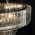OYIPRO 6/8/12-Light Modern Round Crystal Chandelier Drum Shape Pendant Light for Kitchen Island