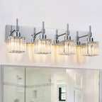 Ora Modern Dimmable Crystal Bathroom Light Fixtures Over Mirror Glam Vanity Lights