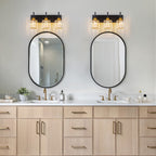 Modern Dimmable Crystal Bathroom Vanity Light Wall Sconces with Crystal Shades