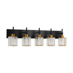 Modern Dimmable Crystal Bathroom Vanity Light Wall Sconces with Crystal Shades