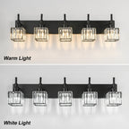 Ora Modern Dimmable Crystal Bathroom Light Fixtures Over Mirror Glam Vanity Lights