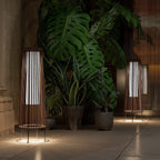 Outdoor Floor Solar Light 2-Pack, All-Weather Wicker Solar Patio Lamp Waterproof Outside Solar Deck Lamp for Porch, Yard, Garden