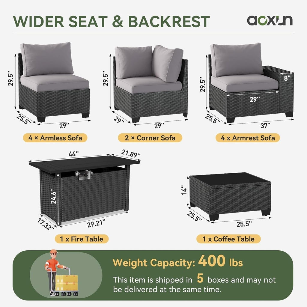 Outdoor Patio Furniture Sets with 4in Thicken Cushion