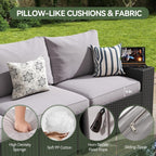 Outdoor Patio Furniture Sets with 4in Thicken Cushion