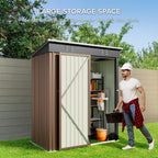 Outdoor Storage Metal Shed Garden Tool Shed with Lockable Door for Patio Furniture and Tools