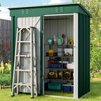 Outdoor Storage Metal Shed Garden Tool Shed with Lockable Door for Patio Furniture and Tools