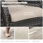 Gymojoy Outdoor Wicker Rocking Lounge Chairs with Swivel Base (Set of 2)