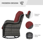 Gymojoy Outdoor Wicker Rocking Lounge Chairs with Swivel Base (Set of 2)
