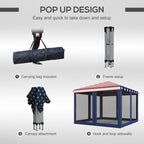 Outsunny 10' x 10' Heavy Duty Pop Up Canopy with Removable Mesh Sidewall Netting, Easy Setup Design, Outdoor Party Event