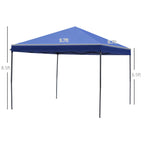 Outsunny 10' x 10' Heavy Duty Pop Up Canopy with Removable Mesh Sidewall Netting, Easy Setup Design, Outdoor Party Event