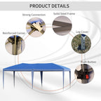 Outsunny Heavy Duty Pop Up Canopy with Sturdy Frame, UV Fighting Roof, Carry Bag for Patio, Backyard, Beach, Garden