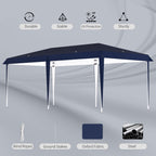 Outsunny Heavy Duty Pop Up Canopy with Sturdy Frame, UV Fighting Roof, Carry Bag for Patio, Backyard, Beach, Garden