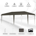 Outsunny Heavy Duty Pop Up Canopy with Sturdy Frame, UV Fighting Roof, Carry Bag for Patio, Backyard, Beach, Garden