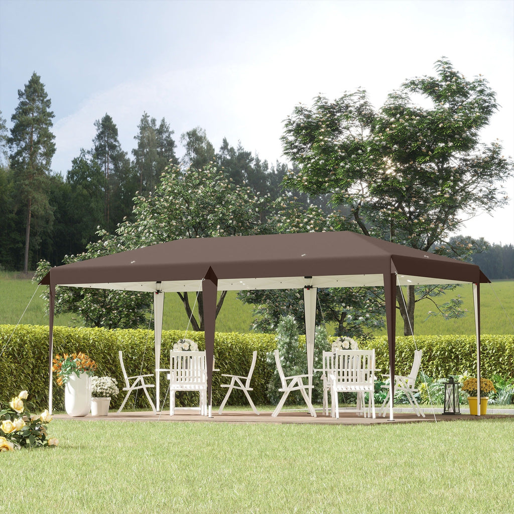 Outsunny Heavy Duty Pop Up Canopy with Sturdy Frame, UV Fighting Roof, Carry Bag for Patio, Backyard, Beach, Garden