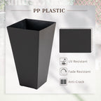 Outsunny 28 Tall Plastic Flower Pot, Set of 3, Large Outdoor & Indoor Plastic Garden Planters, for Entryway, Patio, Yard