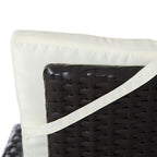 Outsunny 3 Pieces Patio PE Rattan Sofa Set, Outdoor Recliner Chairs Wood Grain plastic Top Coffee Table