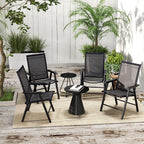 Outsunny 4-piece Folding Patio Chair Set with a Simple & Chic Design, Comfortable for the Deck, Garden, Yard & Travel