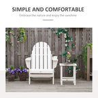 Outsunny Folding Adirondack Chair, HDPE Outdoor All Weather Plastic Lounge Beach Chairs for Patio Deck and Lawn Furniture