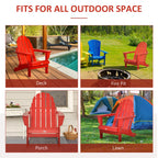 Outsunny Folding Adirondack Chair, HDPE Outdoor All Weather Plastic Lounge Beach Chairs for Patio Deck and Lawn Furniture