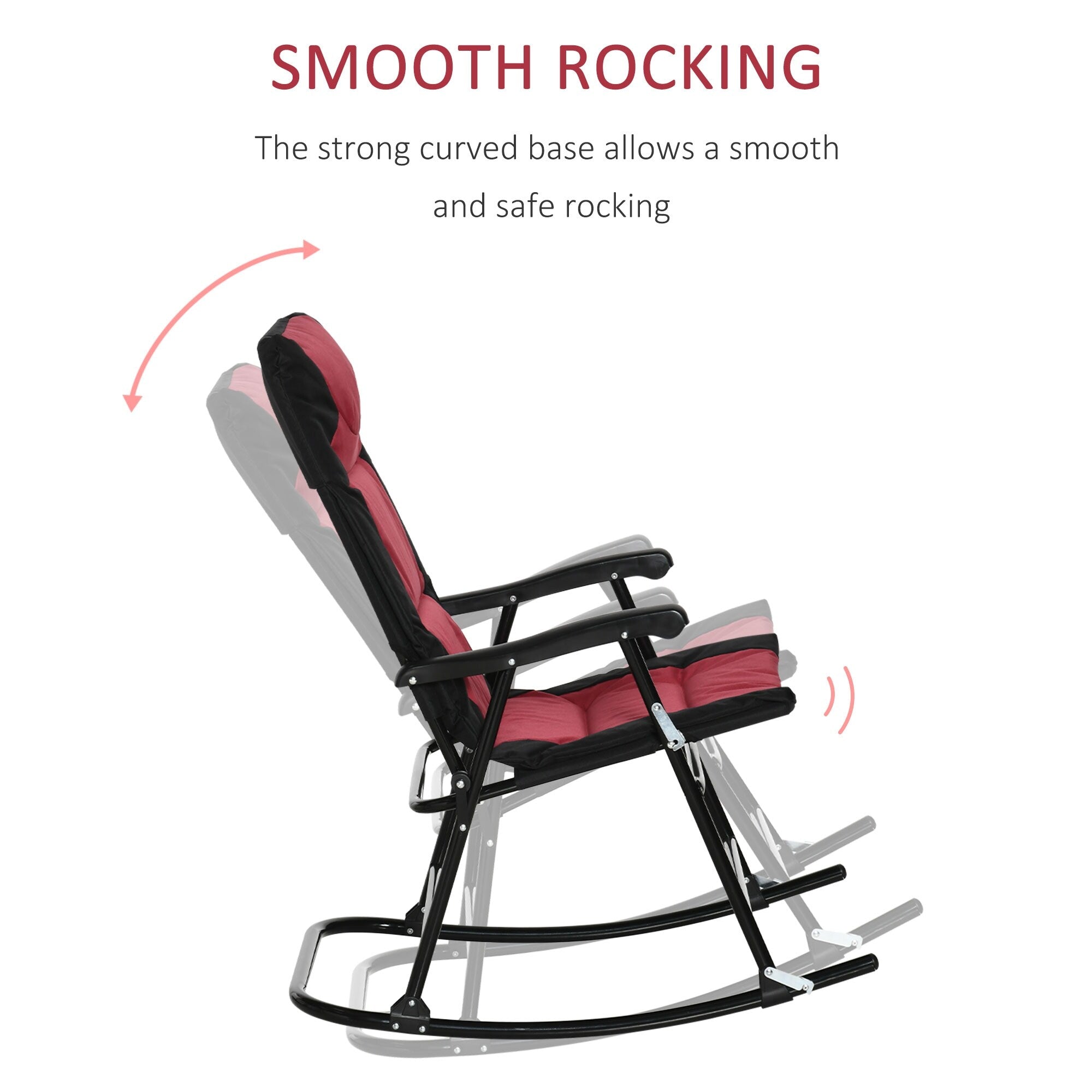 Outsunny Folding Rocking Chair Set with Padded Seat and Back, Pillow