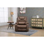 Oversized PU Leather Power Lift Recliner with Massage, Lumbar Heating, Cup Holder, 180° Flat Lay