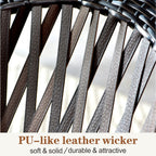 OVIOS 3-piece Patio Rocking Chair Bistro Set with Glass Coffee Table