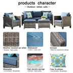 OVIOS 5-piece Patio Furniture Wicker Outdoor High-back Seating Set