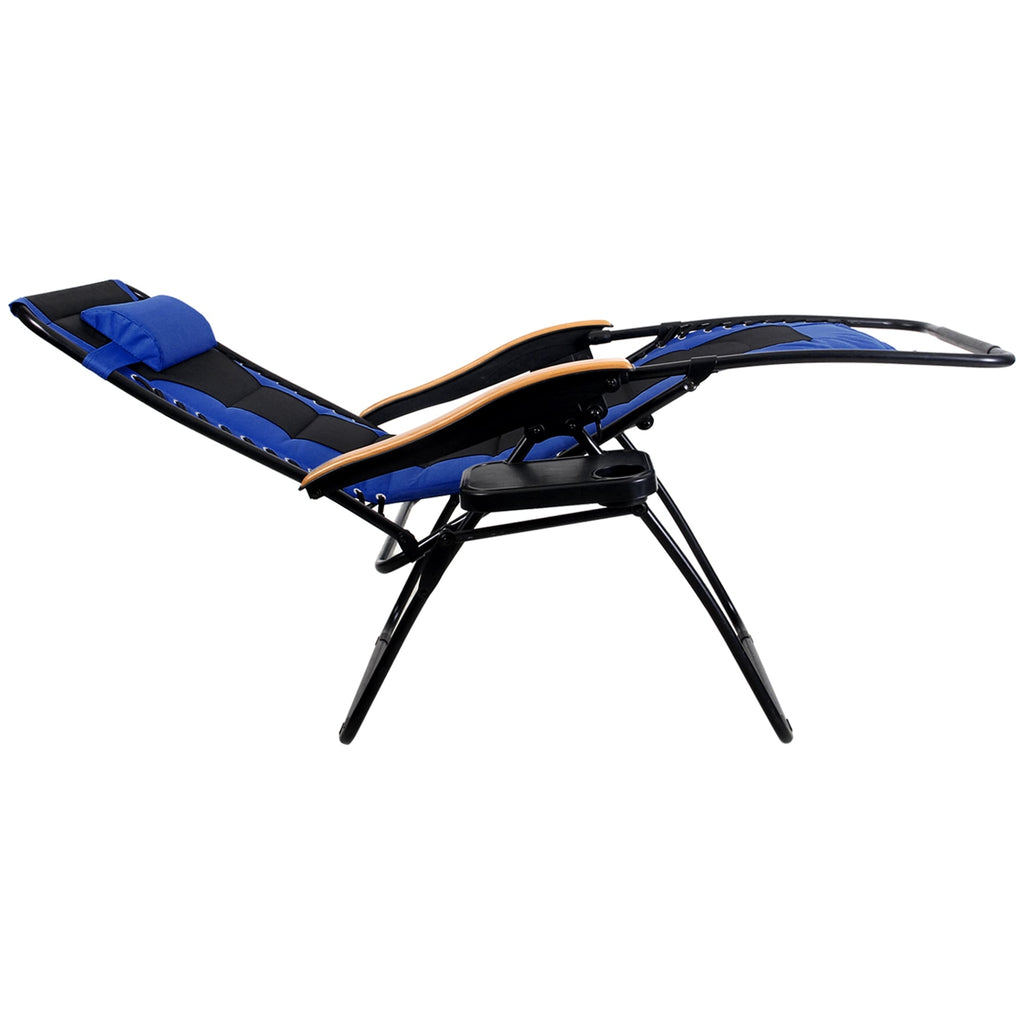 Oversize XL Padded Zero Gravity Lounge Chair Wider Armrest Adjustable Recliner with Cup Holder - N/A