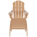 Polytrends Laguna Hdpe All Weather Outdoor Patio Foldable Adirondack Chair With Ottoman (2-Piece Set)