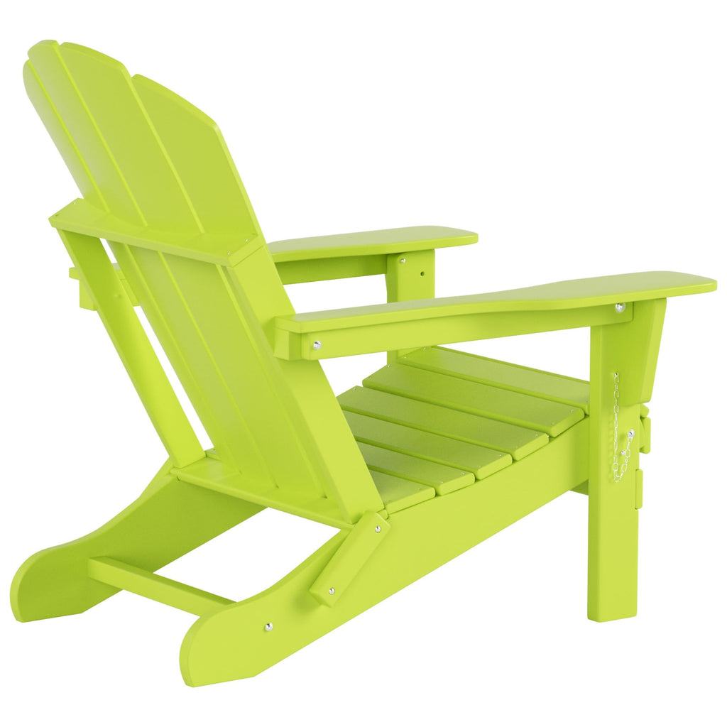 Polytrends Laguna Hdpe All Weather Outdoor Patio Foldable Adirondack Chair With Ottoman (2-Piece Set)